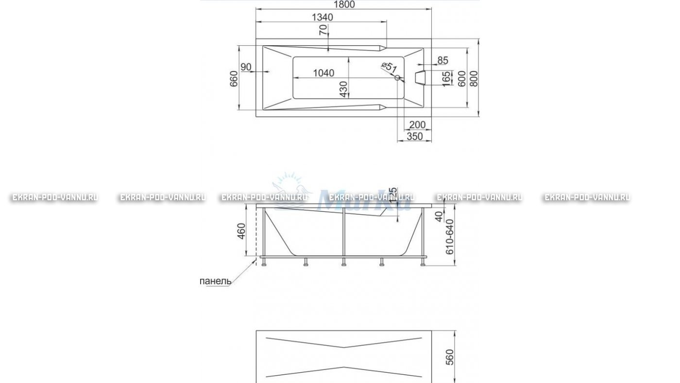 Акриловая ванна 1MarKa Raguza 180x80 – купить по цене 17854 руб. в интернет-магазине в городе Екатеринбург картинка 13