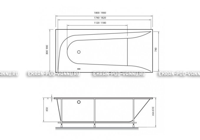 Акриловая ванна Vayer Boomerang 180x80 – купить по цене 43210 руб. в интернет-магазине в городе Екатеринбург картинка 4