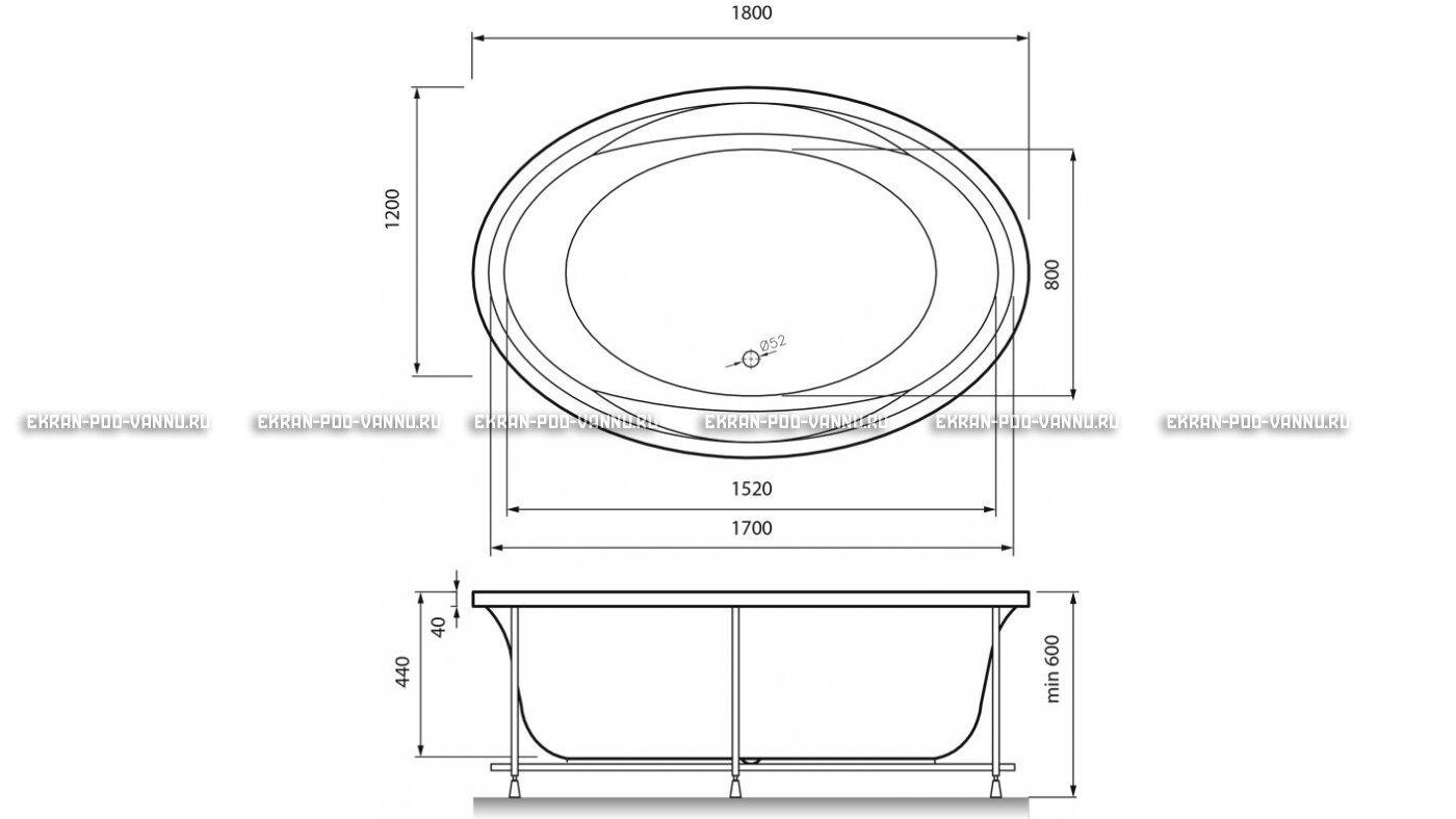 Акриловая ванна Vayer Opal 180x120 – купить по цене 33850 руб. в интернет-магазине в городе Екатеринбург картинка 13