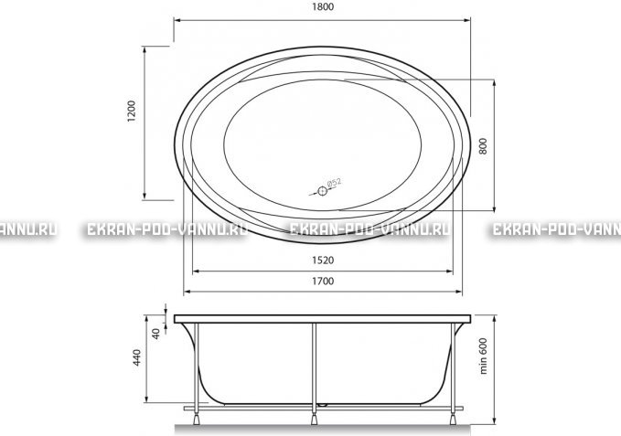 Акриловая ванна Vayer Opal 180x120 – купить по цене 33850 руб. в интернет-магазине в городе Екатеринбург картинка 4