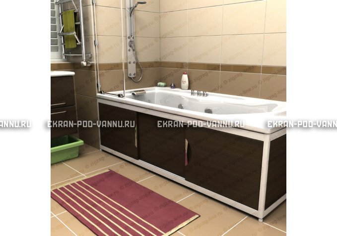 Экран из МДФ EMMY Малибу 170 венге в алюминиевой раме – купить по цене 7200 руб. в интернет-магазине в городе Екатеринбург картинка 1