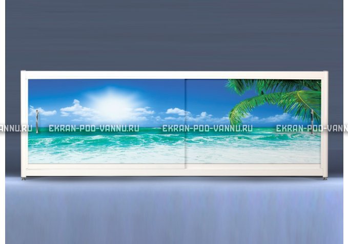 Экран на роликах EUROPLEX Пляж – купить по цене 12400 руб. в интернет-магазине в городе Екатеринбург картинка 1