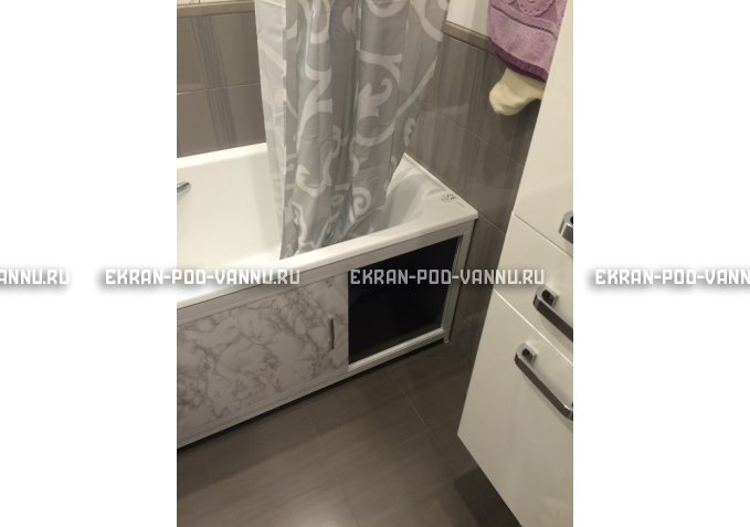 Раздвижной экран EUROPLEX Комфорт серый мрамор – купить по цене 6250 руб. в интернет-магазине в городе Екатеринбург картинка 4